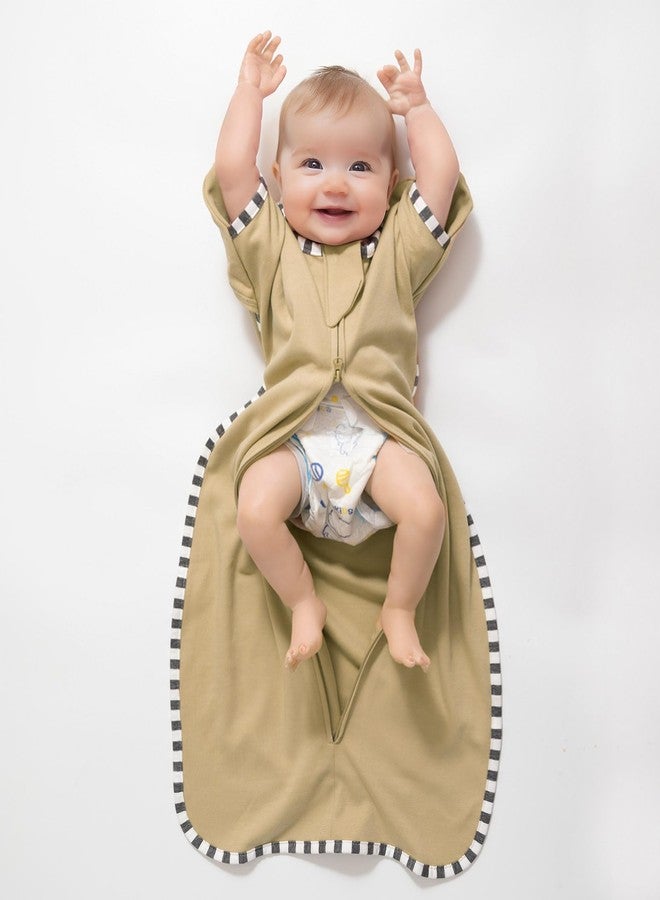 DONOMILO 2-Pack Baby Transition Swaddle Set, Breathable Newborn Sleep Sack with Arms Up Design & 2-Way Zipper, 100% Cotton Transition Swaddle for Infant Boys Girls (Khaki + Blue, S(0-3 Months)) - Image 3